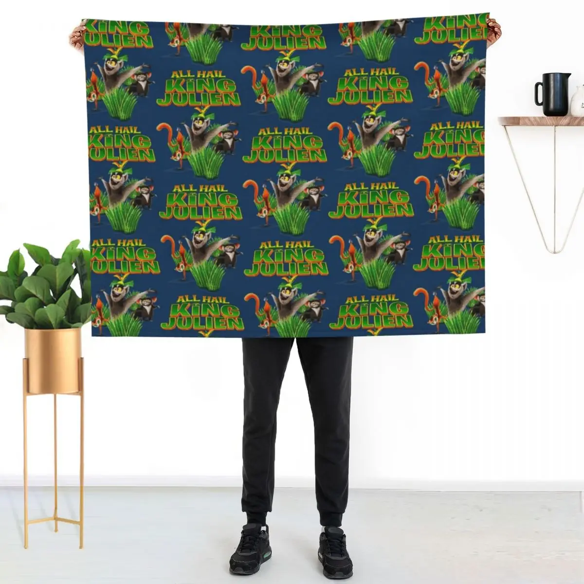 

all hail king julien gift for fans all hail king julien crimson Throw Blanket Flannel Fleece Soft Warm Throw Blanket