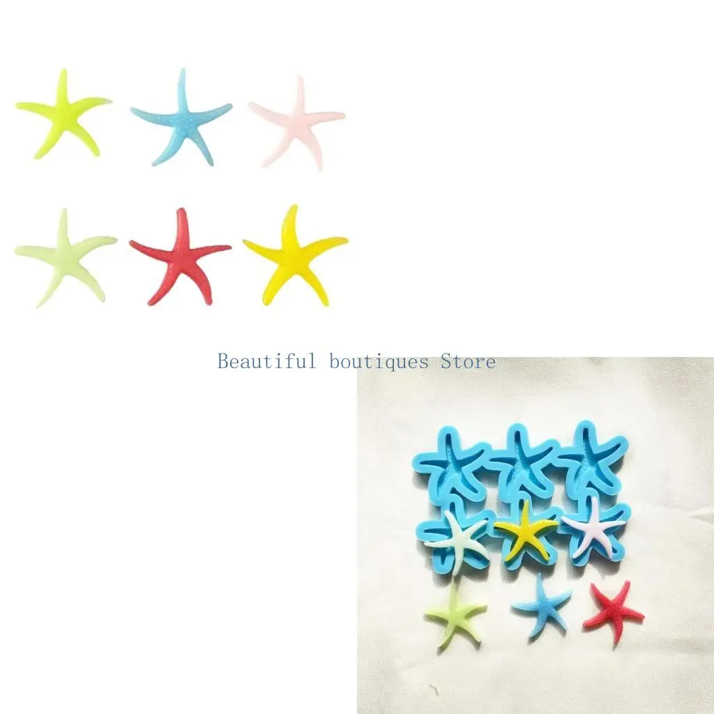 

U4LF 6-звенная силиконовая форма в виде морской звезды, поделки, серьги, кулон, бирки, брелок для изготовления