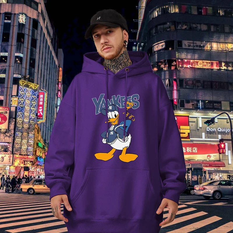 Disney Hoodies Donald Duck Cartoon Anime Print Streetwear Men Women Casual Fashion Oversized Sweatshirts Hoodie Pullover