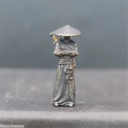 1:64 Copper Chinese Kung Fu Swordsman Figure Desk Ornament Fairy Garden Miniatures for Plant Decoration Sand Table Layout Gift