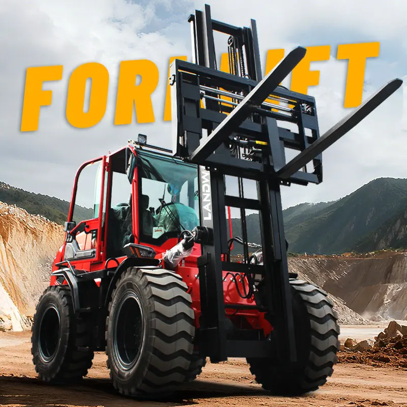Carretilla elevadora todo en uno CE Euro5 Carretilla elevadora todoterreno para todo terreno Fábrica terrestre Carretilla elevadora todoterreno diésel de 3-10 toneladas personalizada
