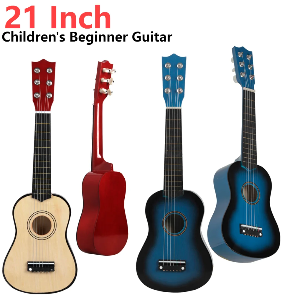 21 Inch Ukulele 6 Strings Beginners Kids Gift Musical Instruments With Protective Bag Pick String Guitar Hawaiian Mini Guitar