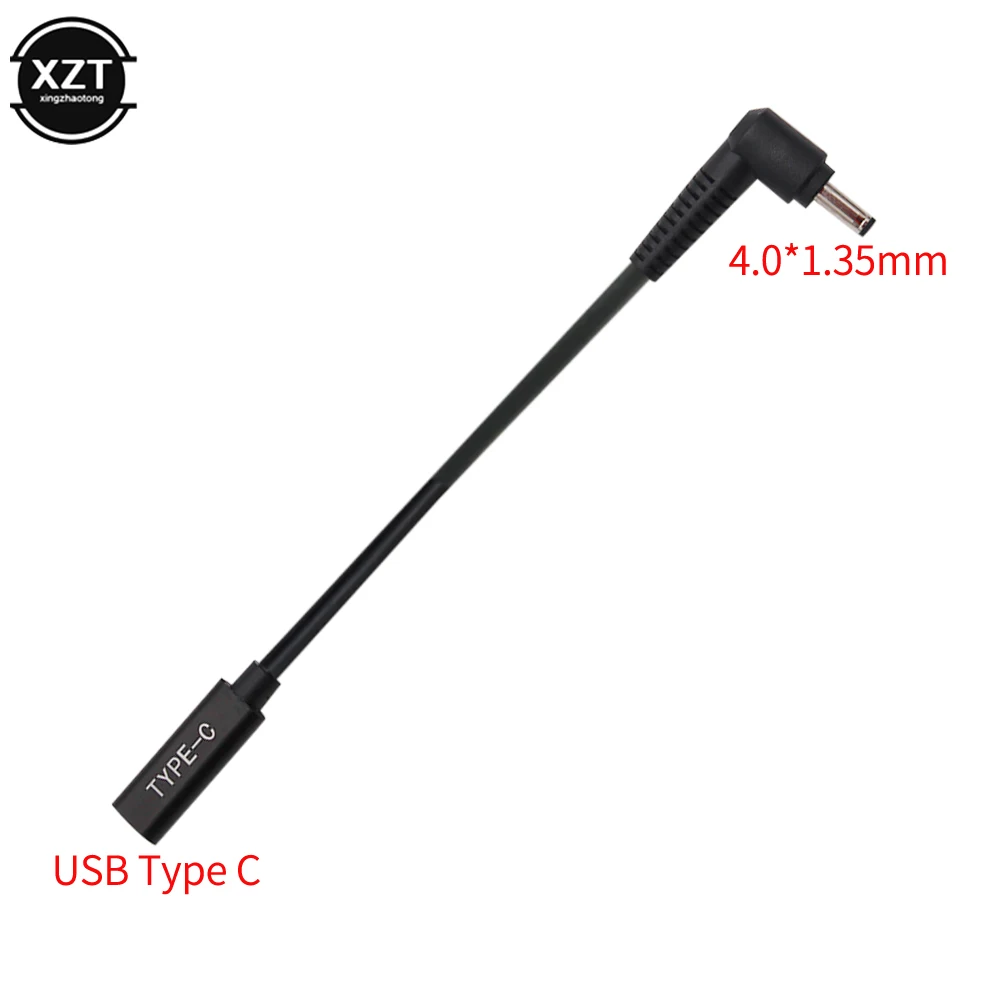 Rodzaj USB-C USB żeńskie do DC 4.0x1.35mm męski interfejs ładowarka sieciowa złącze adaptera do laptopa PD kabel szybkiego ładowania