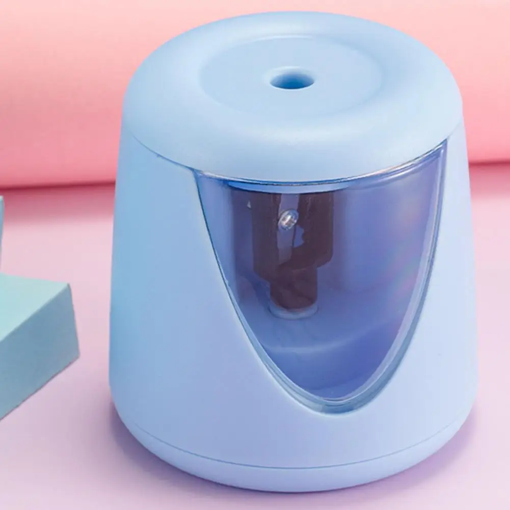 1 Set Electric Pencil Sharpener with Cutter USB Rechargeable Battery Operated Portable Automatic Pencil Sharpener School Student