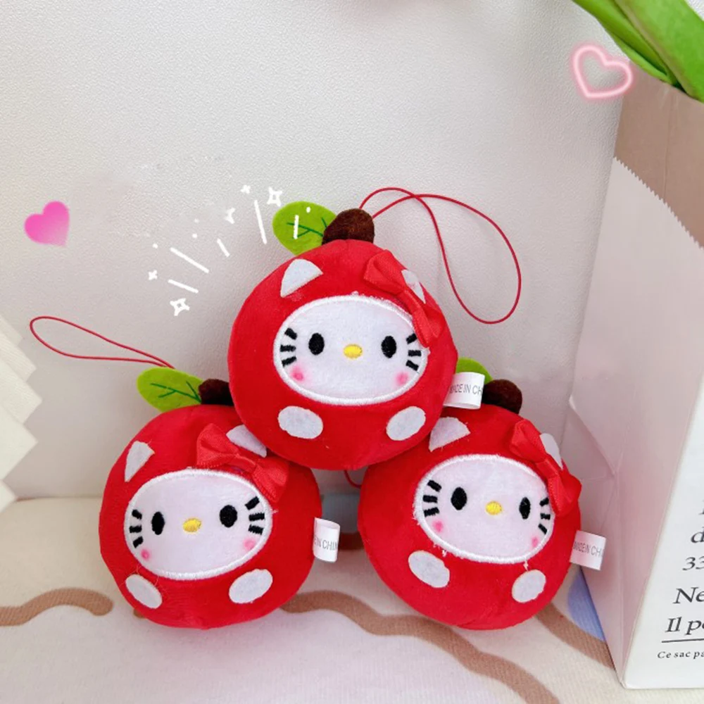 

Sanrio Cute Cartoon Plush Hello Kitty Cinnamoroll Keychain Pendant Hello Kitty Cute Apple Pendant Bag Decor