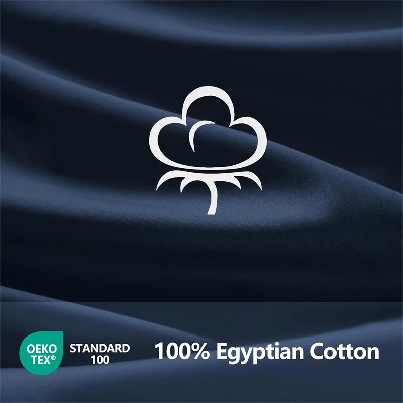 Luxury Cotton Fitted Sheets with Elastic Band 100% Egyptian Cotton Bed Sheet High End Mattress Cover for 140/150/160/180/200 Bed