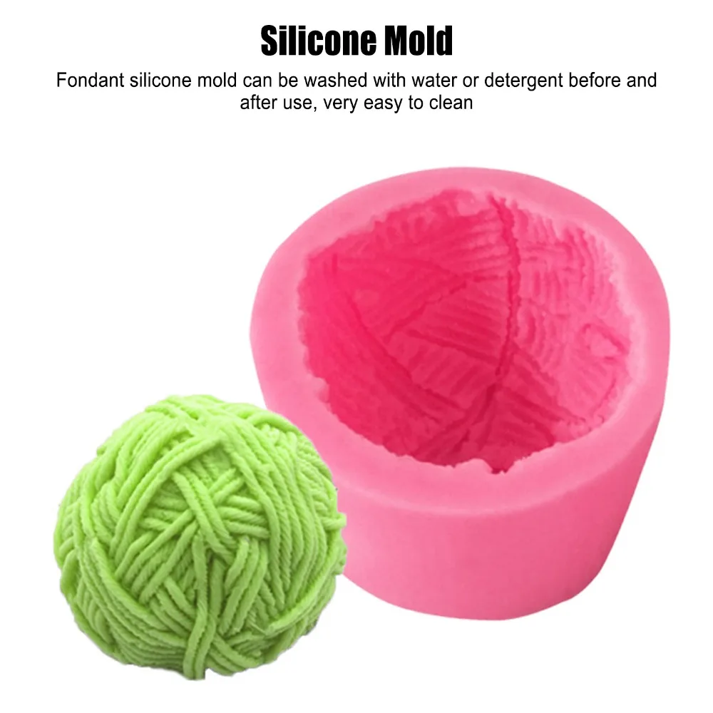 Silicone Silicone Candle Mold Three Dimensional Aromatherapy Grade Mousse Silicone Mold Fondant Compatible Wool Ball Texture