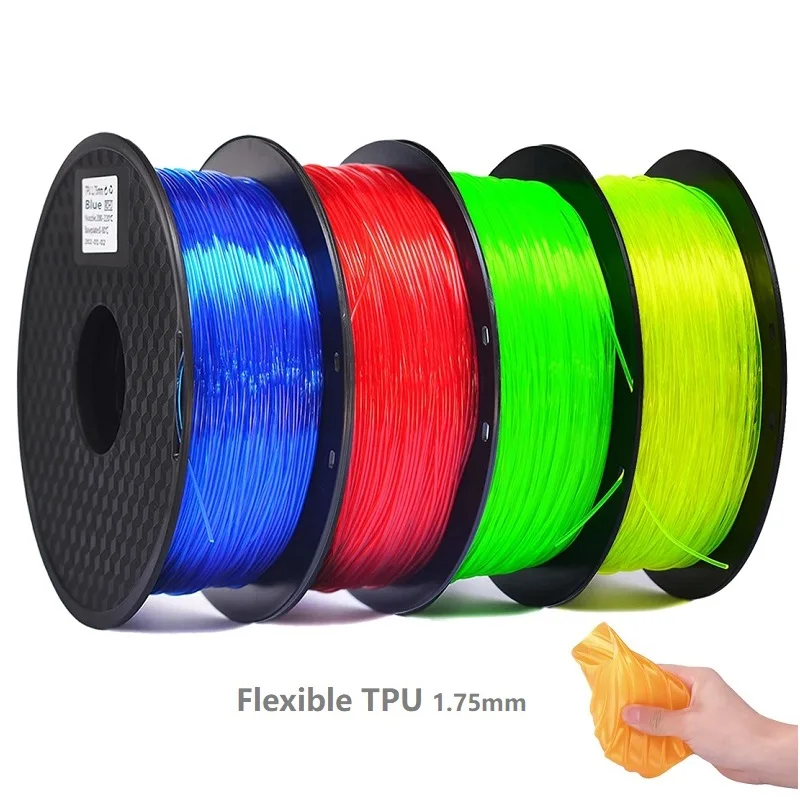 1.75mm 3D Izzószál Alkalmazkodó m TPU Rainbow Izzószál színe Pénzváltás 3D Bennyomás Materiális Meredekség 95A TPU Izzószál Áttetsző Kék szín