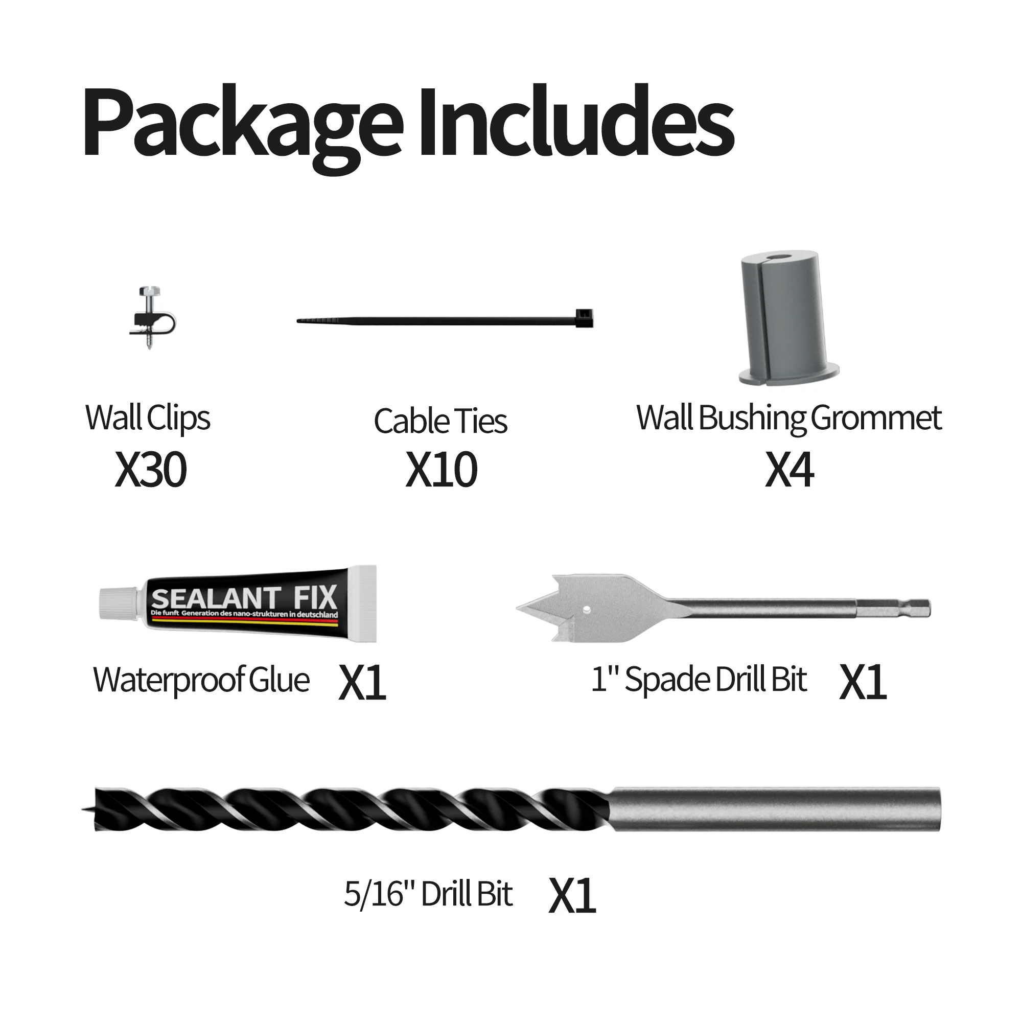 Starlink Cable Routing Kit Wall Pass Through Grommet Mounting Kit 3/4
