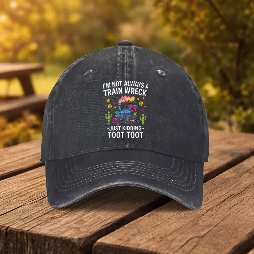 Unisex Train Print Baseball Cap with Duckbill Bill - Adjustable Lightweight Suitable for Outdoor Sports, Travel, Fitness, Machin