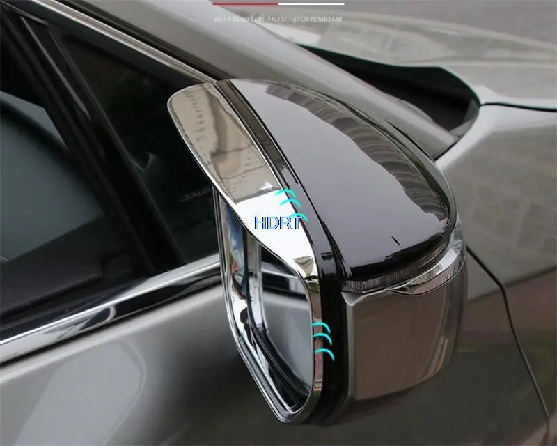 For Lexus UX UX200 UX250h 2019 2020 2021 Car Rear Rearview ABS Chrome Glass Mirror Trim Frame Rain Shield Sun Visor Shade 2pcs