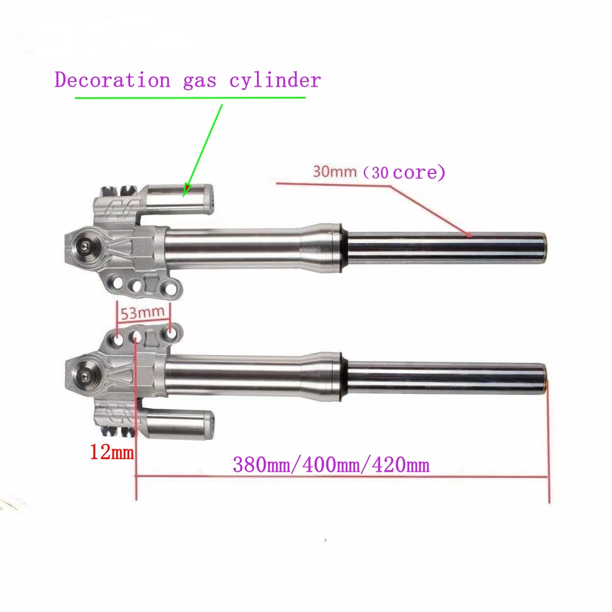 30 core 380mm 400mm 420mm Motorcycle Front Shock Absorber Universal For Honda Suzuki Yamaha Kawasaki 125 Dirt Bike Gokart