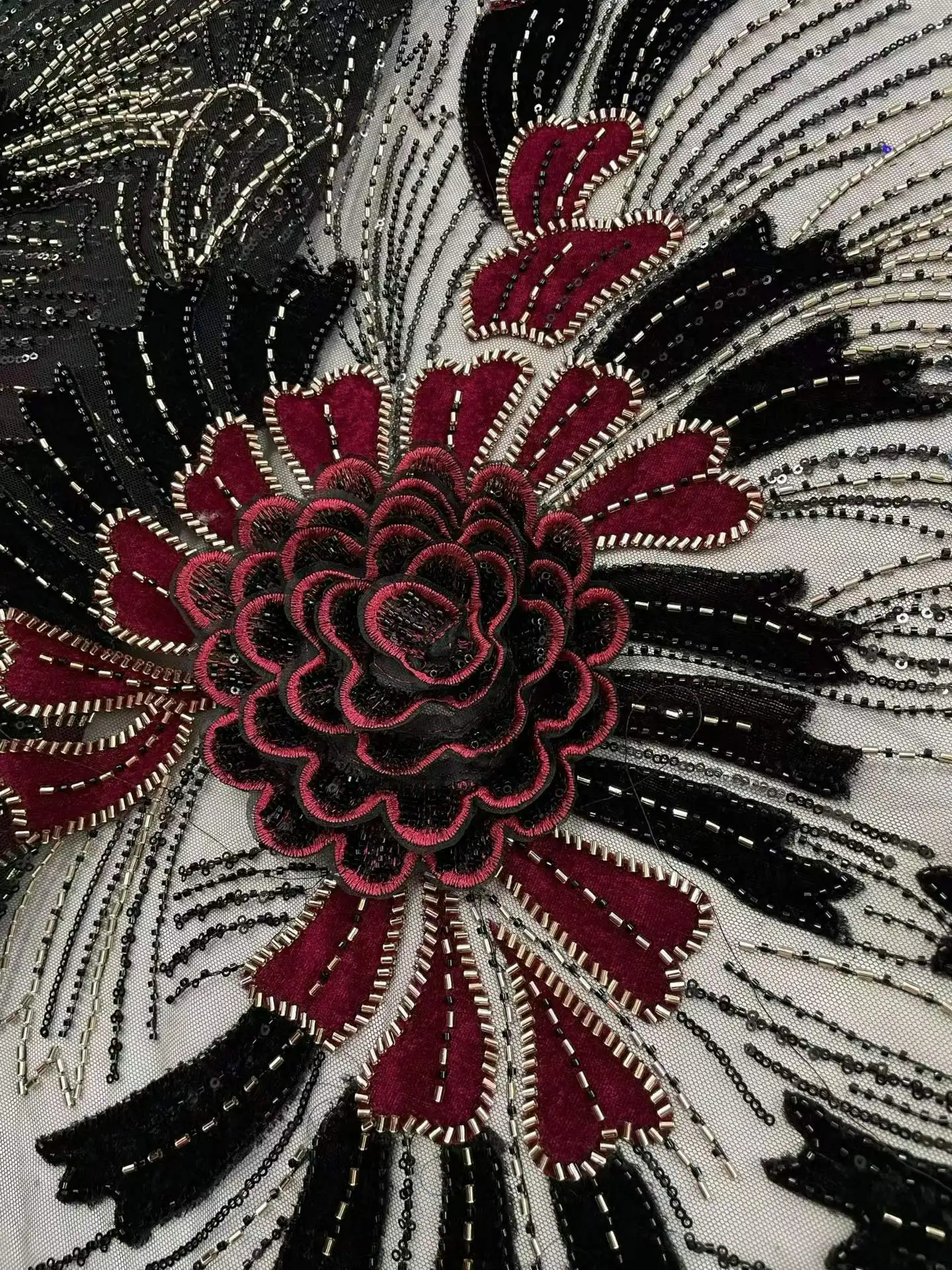 Sewing Velvet Fabric - 5Y Nigerian Classic Sequins Velvet Lace