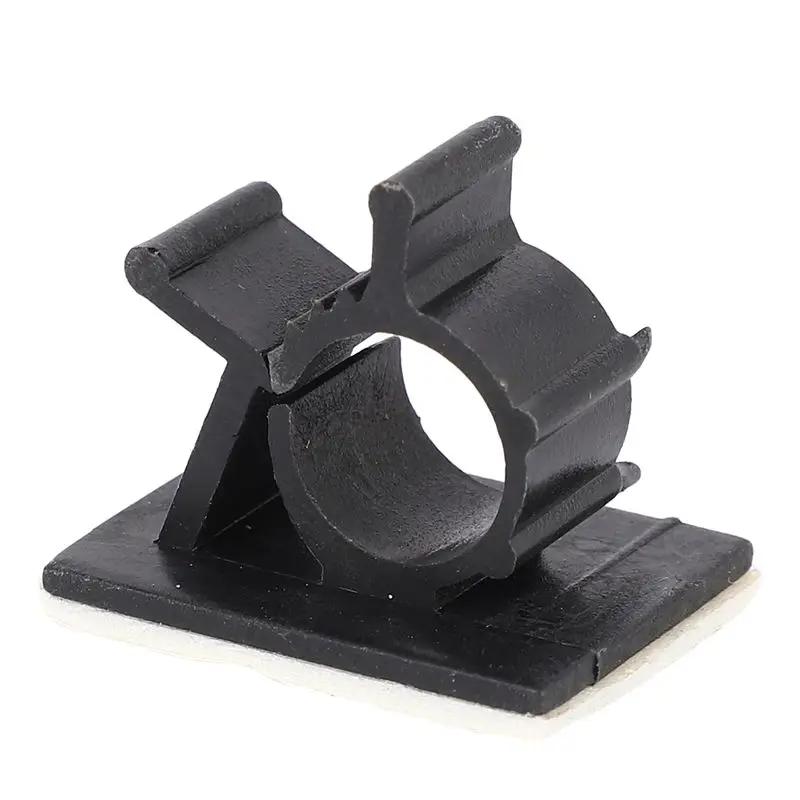 ABWP-100Pcs Black Adjustable Plastic Cable Clamps Self Adhesive Car Cable Clips Wire Organizer