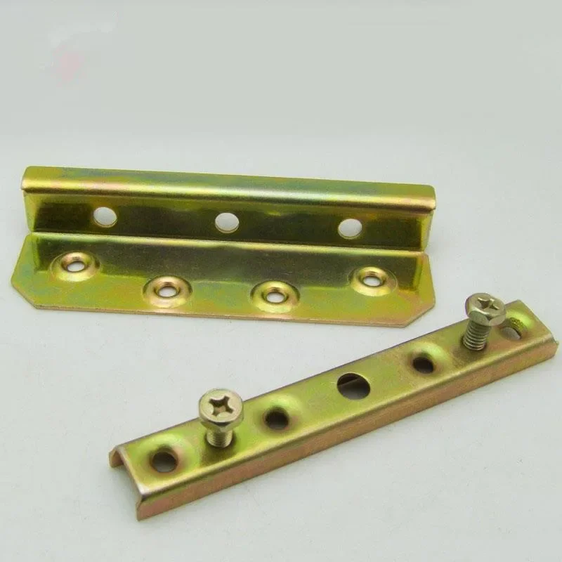 1 Set (4pcs) 5-inch Heavy Metal Bed Bracket Hinge fastener Wood Board Connector for Bed Fixed Corner Hardware Furniture fittings