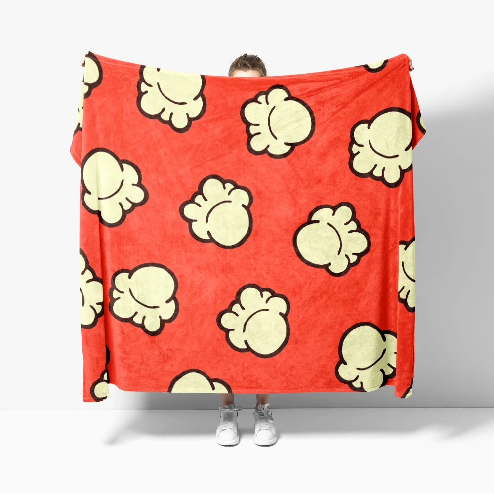 French Fries Hamburger Popcon M Flannel Blanket for Sofa Decoration Art Out Door Decoration Food Blanket Throw Blankets For Bed