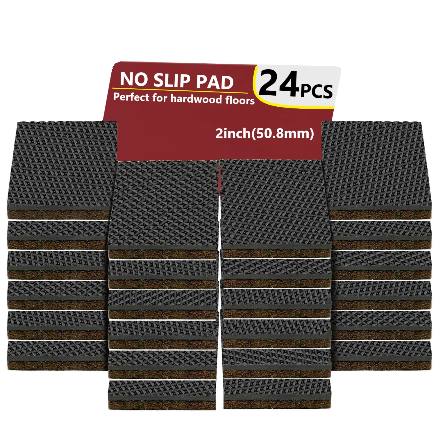 Non Slip Furniture Pads -24 pcs 2inch Furniture Grippers Hardwood Floors, Non Skid for Furniture Legs