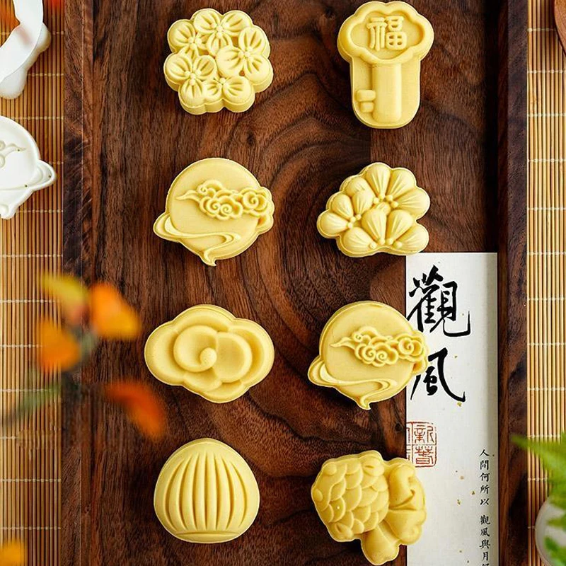 50g/75g Cloud Moon Mid-Autumn Festival Mooncake Mold Pastry Dessert Party Decoration Tools Home DIY ABS Plastic Reusable Food