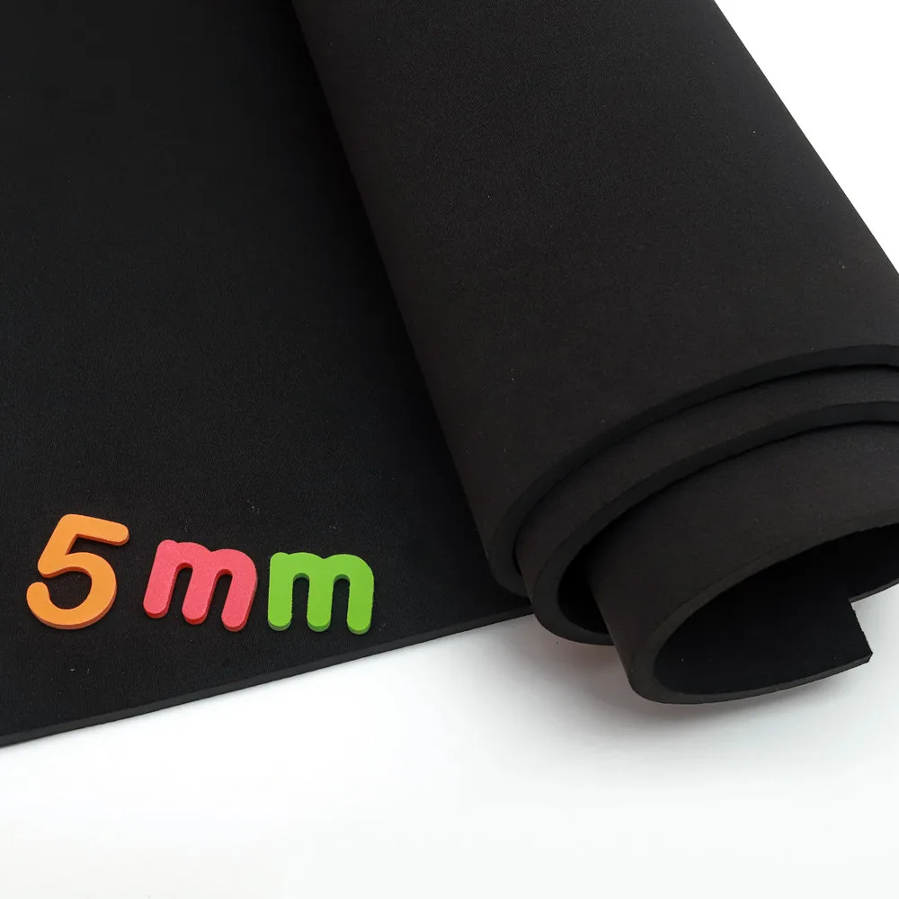 Black SBR Neoprene 5mm Thick Sewing Cloth Stretch Fabric Other Diving Cloth Shockproof Stretch