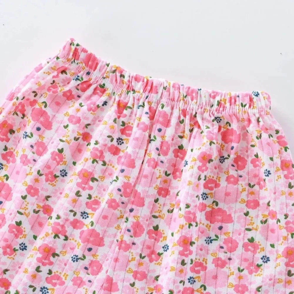 2 Pieces Suit Breathable Cotton Sleeveless Romper Soft Tank Top Shorts Summer Homewear Toddler Homewear