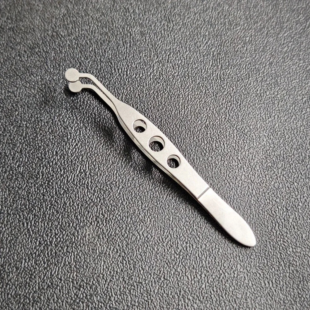 Round Head Meibomian Gland Forceps Stainless Steel Eyelid Clip Eye Massage Forceps Extension Compressor Meibum Expressor Tool