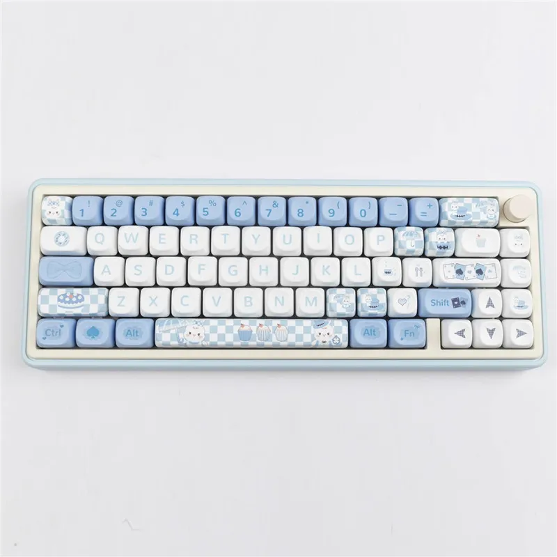 Ottwn 144 Keys Alice Rabbit MOA Profile Key Cap MAC Square Thermal Sublimation Mechanical Keyboard Keycaps Keyboard Accessories