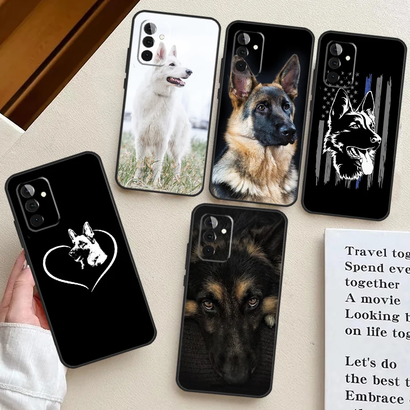 Cartoon German Shepherd Dog Case For Samsung Galaxy A52 A53 A54 A12 A13 A14 A32 A33 A34 A23 A24 A72 A73 A51 A71 A15 A25