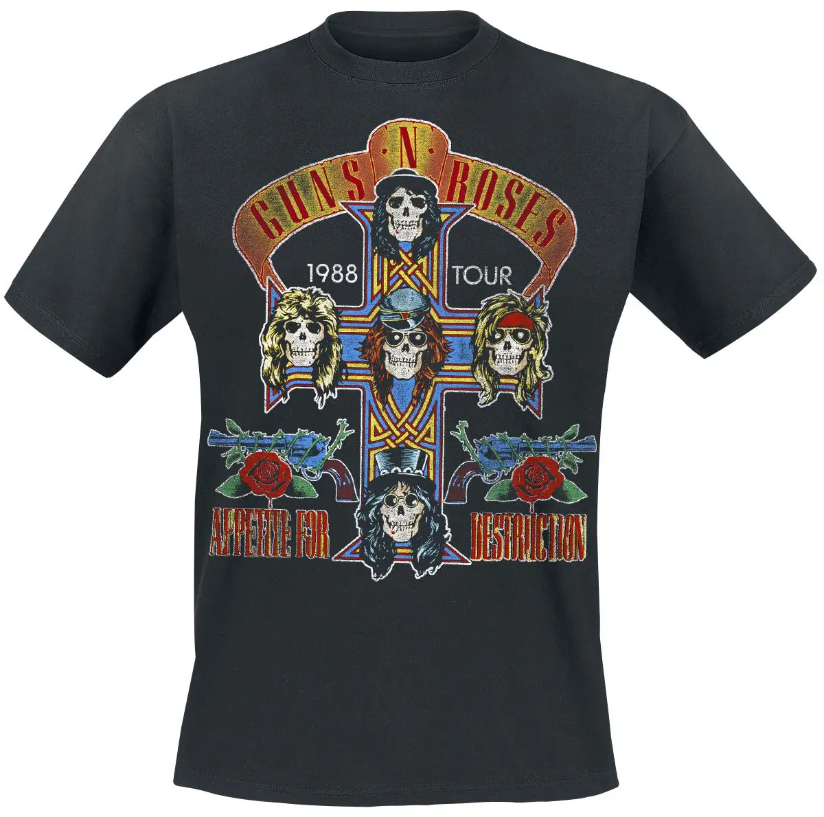 Top Guns N' Roses Graphic Cotton Band T-shirt Unisex Summer Short Sleeve Fashion Brand Tee Luxury Casual Vintage Retro Tops
