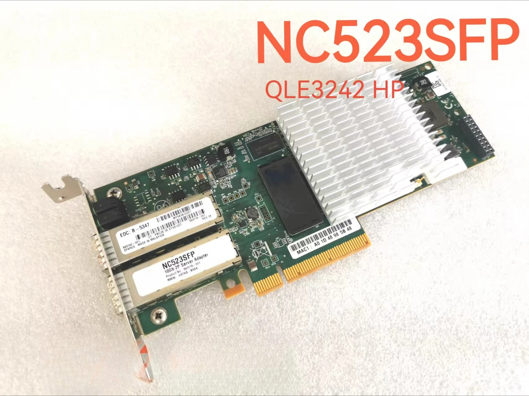 For HP NC523SFP 593715-001 QLE3242 10GB fiber network interface card