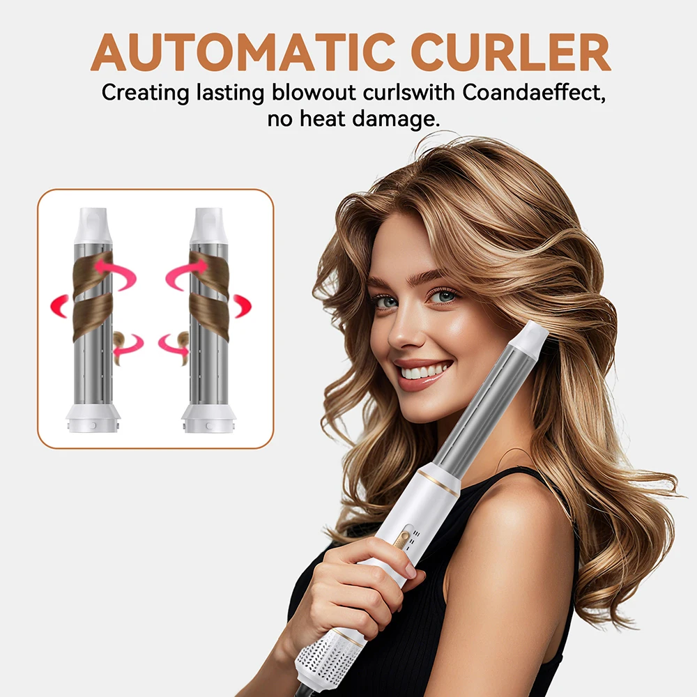 5 in 1 Hot Air Styler Hair Dryer Brush Auto Wrap Curler Multi Styler Curling Volumizing Smoothing Hair Styling Tool for Women