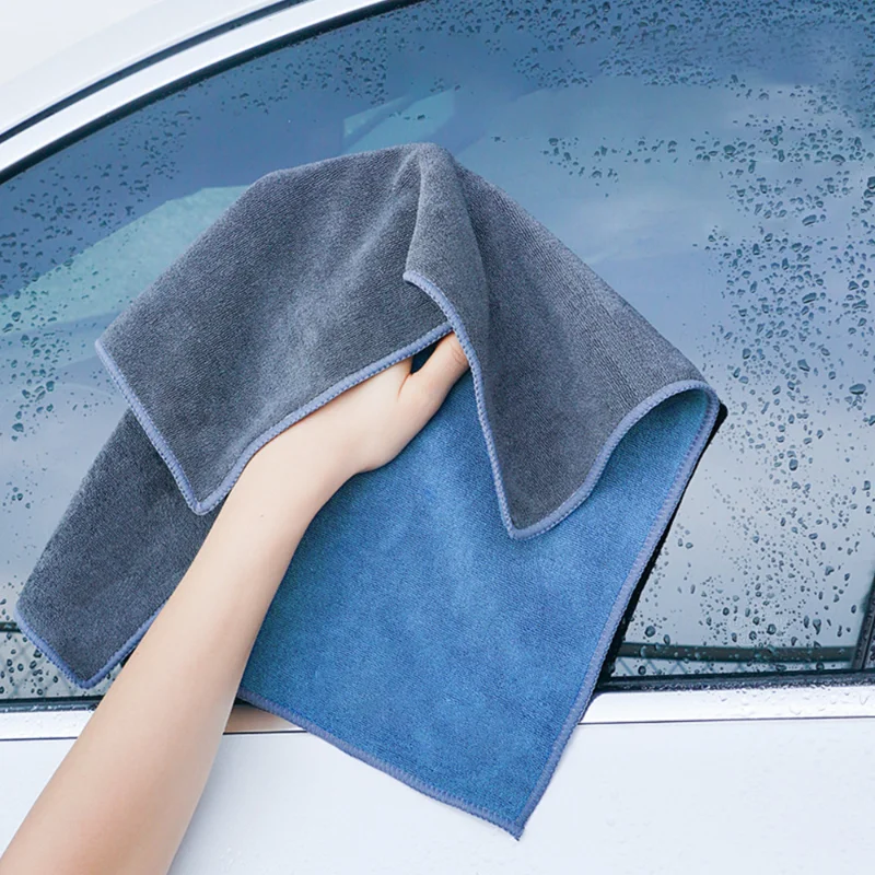 35x75cm Double-sided Microfiber Car Washing Towel Soft Drying Cloth Strong Water Absorption Thicken Car Body Cleaning Rag