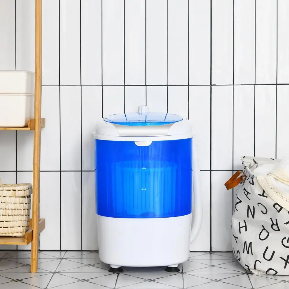 Kompakte, tragbare Waschmaschine mit einem Gewicht von 5,5 Pfund, Einzelwanne, ideal für Zuhause, Wohnungen, Studentenwohnheime und Wohnmobile, blau