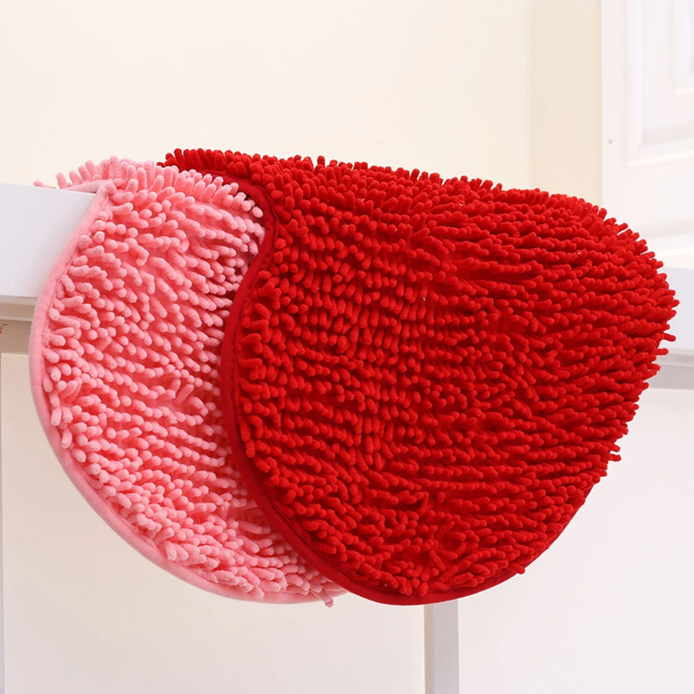 

Love Carpet Dust-resistant Rug Fuzzy Thick Heart Shape Area Door Mat Mildew-resistant Shaped Bathroom Rugs Red Sweet Pattern