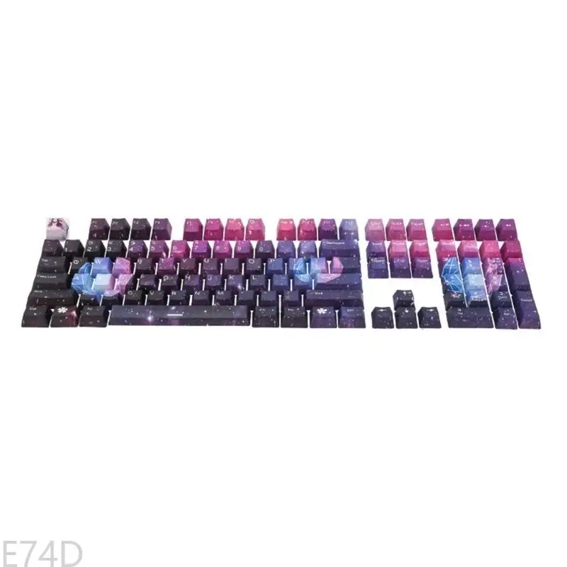 

E74D PBT Keycaps 108-ключ-ключ Starry Dye Сублимация OEM Механическая клавишная клавиша Forcherry MX Переключатели