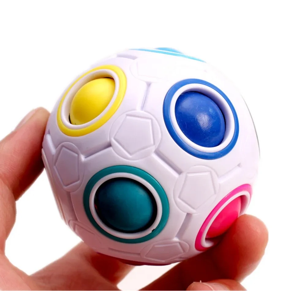 Rainbow Ball Magic Cube Puzzles Spheric Toy Adult Kids Plastic Creative Football Learning Educational Toys Gifts For Children