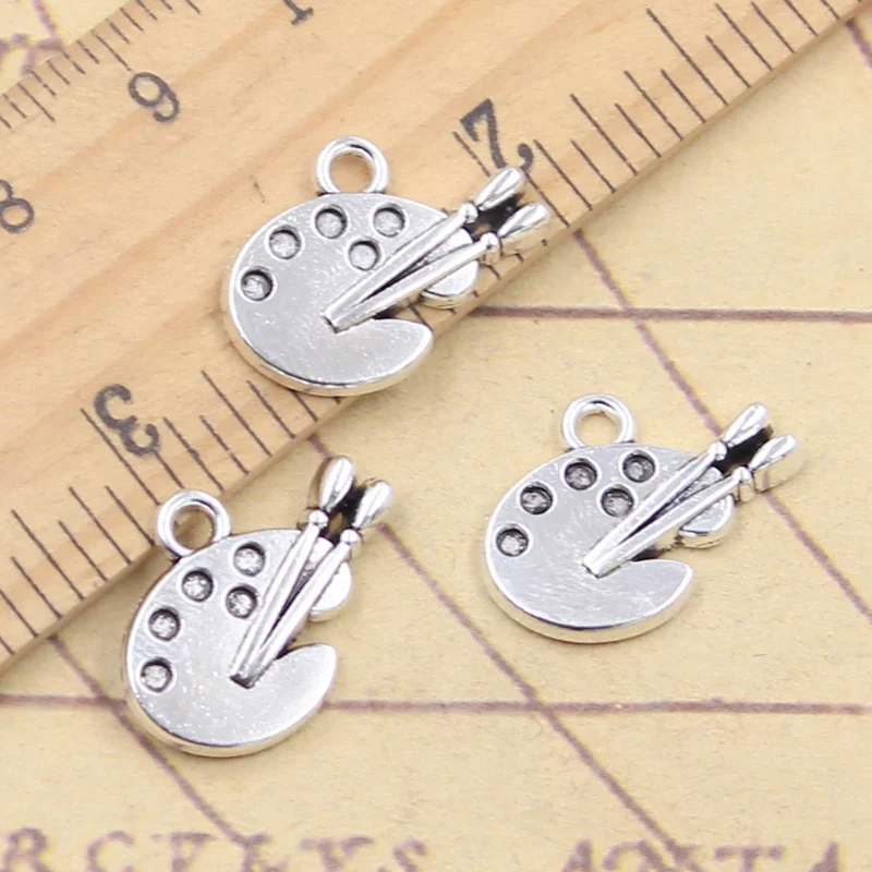 20 Stück Charms Aquarell Zeichenplatte 19x14mm Tibetsilber Farbe Anhänger Antik Schmuckherstellung DIY Handarbeit Handwerk