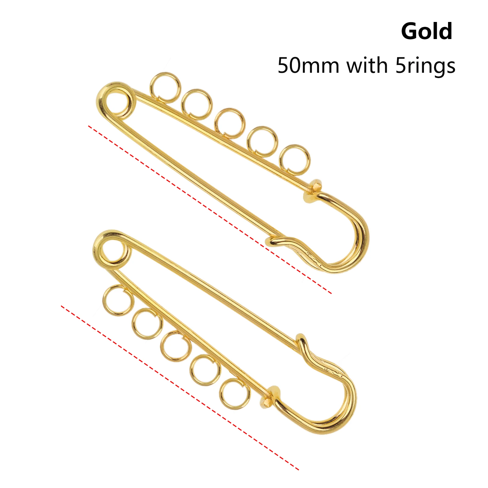 10pcs 50mm Safety Pins With Rings Metal Brooch Pins Kilt Fasteners For Clothes Coat Blankets Knitted DIY Jewelry Accessory