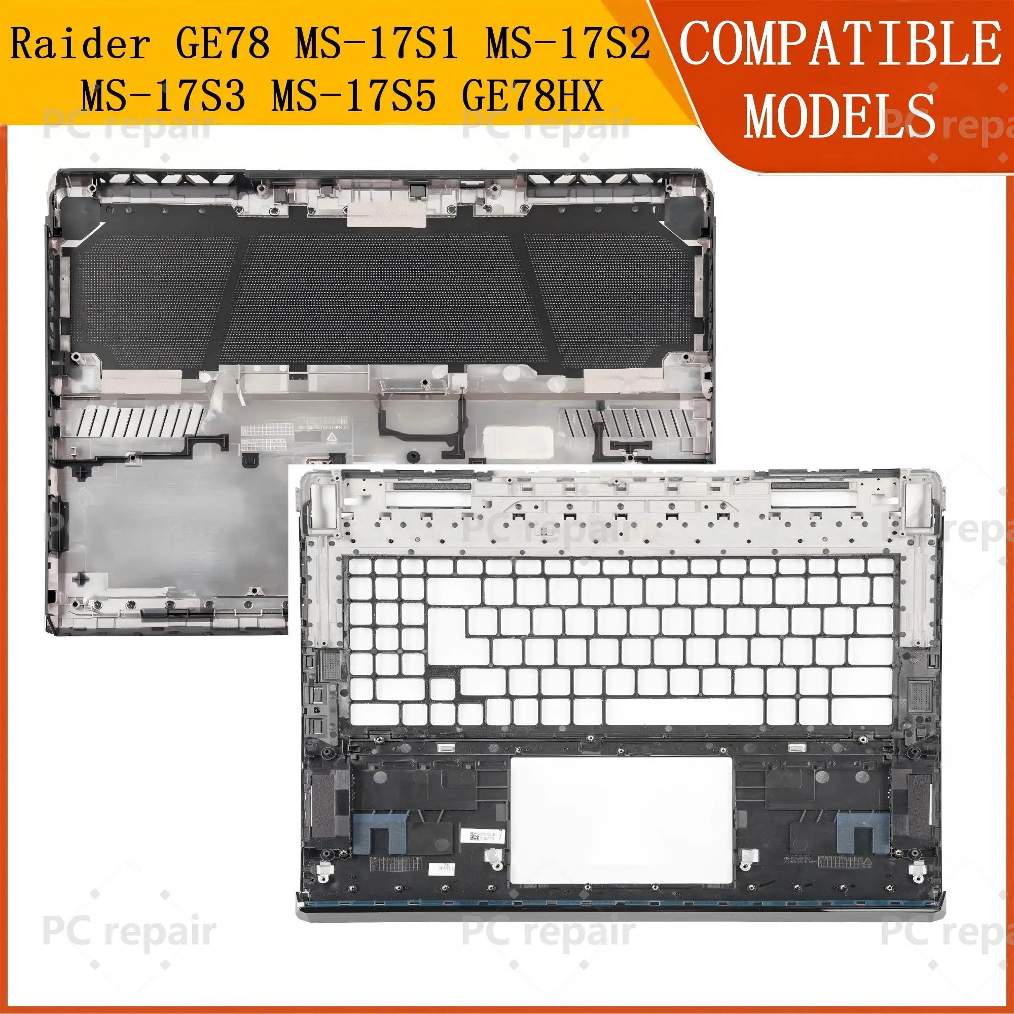 

NEW Upper/Bottom Case For Raider GE78 GE78HX MS-17S1 MS-17S3 MS-17S5 Black Notebook Parts Replacement 17inch