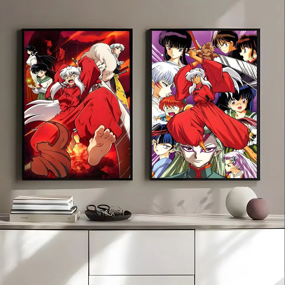 I-InuYasha Anime Poster HD Art Sticky Wall Waterproof Home Living Room Bedroom Bar Aesthetic Decoration