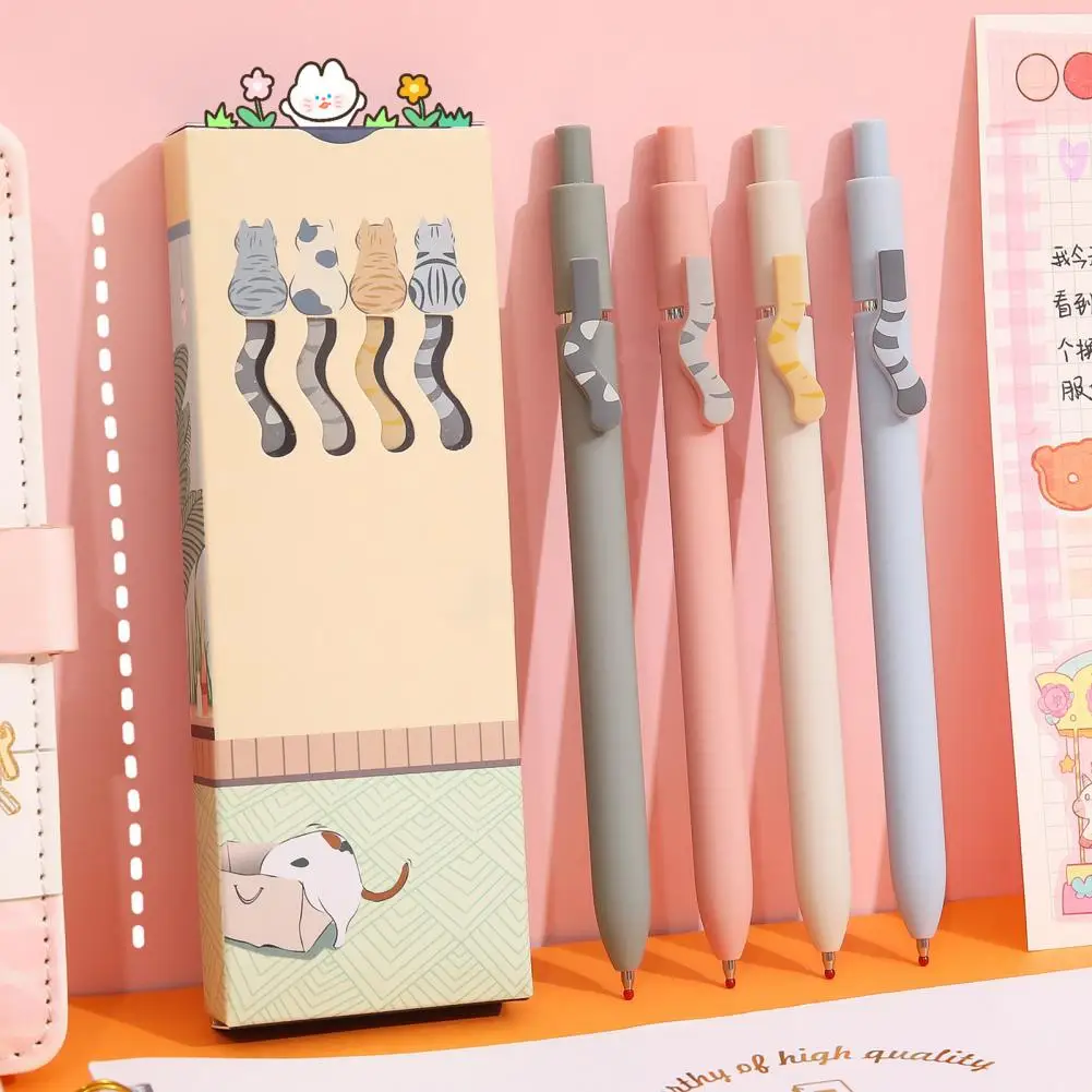 Smooth Writing Pen Cute Cat Gel Pens Quick-drying Ink Comfortable Grip for Students Cat Lovers Comfort Grip Gel Pen