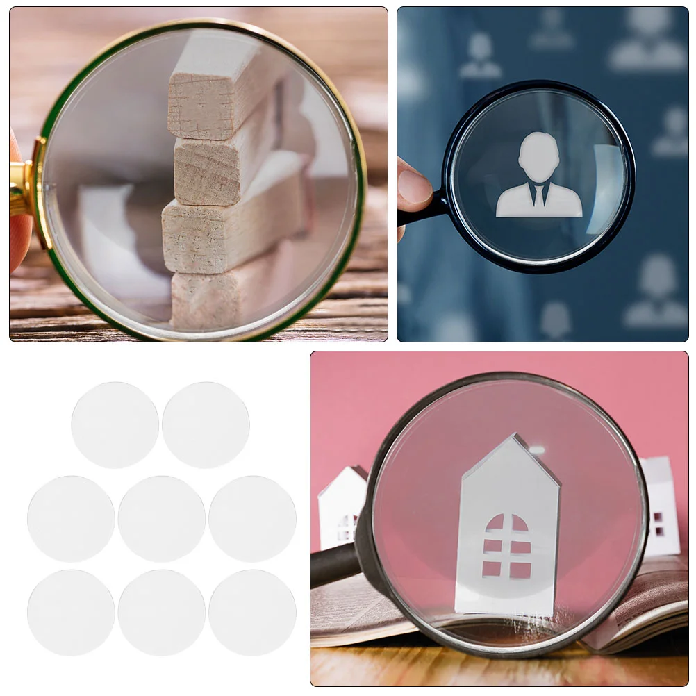 8 Pcs Lenses Physics for Laboratory Magnifier Magnifying Glasses Tool Round Convex Optical