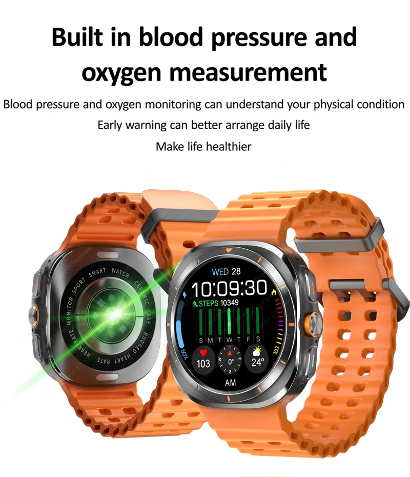 New Watch 7 Ultra Smart Watch IP68 Waterproof Bluetooth Call Compass 1.43" AMOLED Screen SpO2 GPS Smartwatch For Android IOS