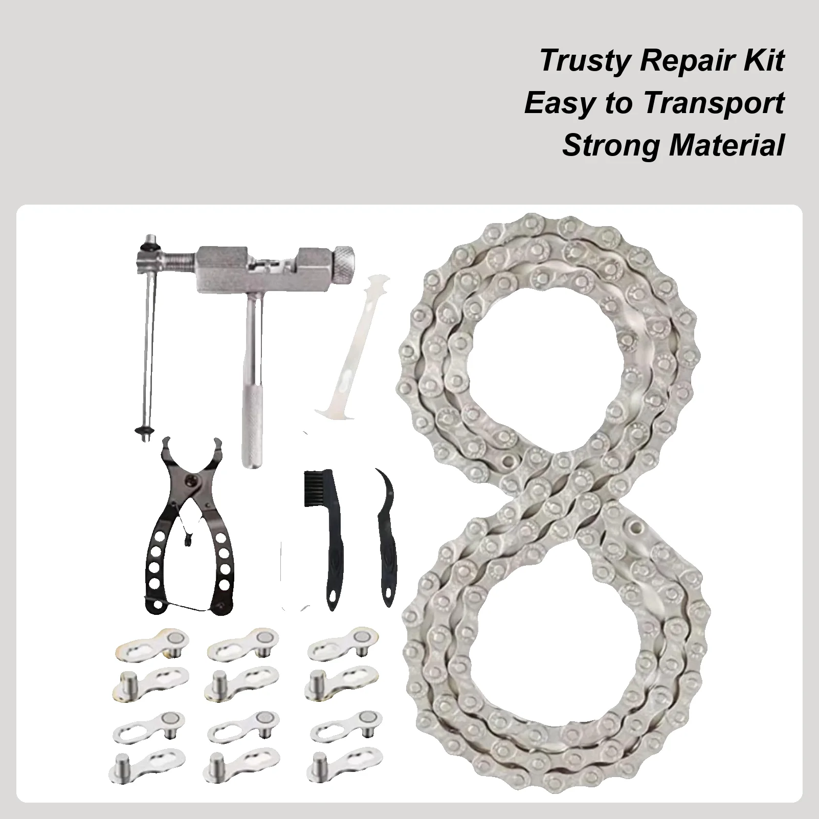 

Набор велосипедной цепи с заклепочником цепи, плоскогубцами для велосипедных звеньев и 3 пары замков для велосипедной цепи, быстроразъемное звено для велосипедной цепи, инструмент