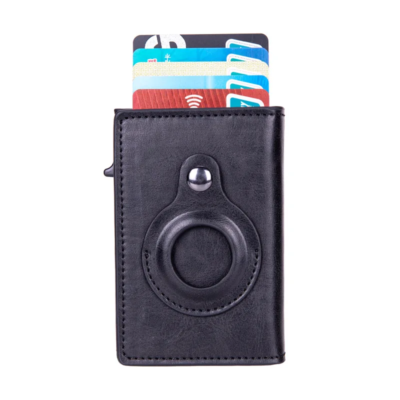 New Airtag Wallet PU Leather Card Bag With Apple Airtag Tracker Holder Anti-lost Purse RFID Blocking ID Credit Card Holder