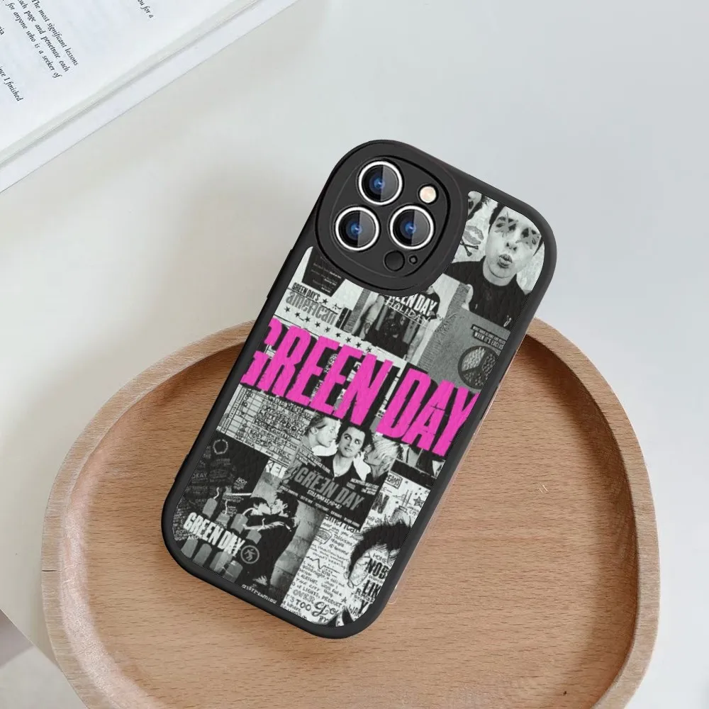 GREEN DAY-Funda de cuero duro para teléfono, carcasa para iPhone 14, 13, 12 Mini, 11, 14 Pro Max, Xs, X, Xr, 7, 8 Plus, 6, 6s