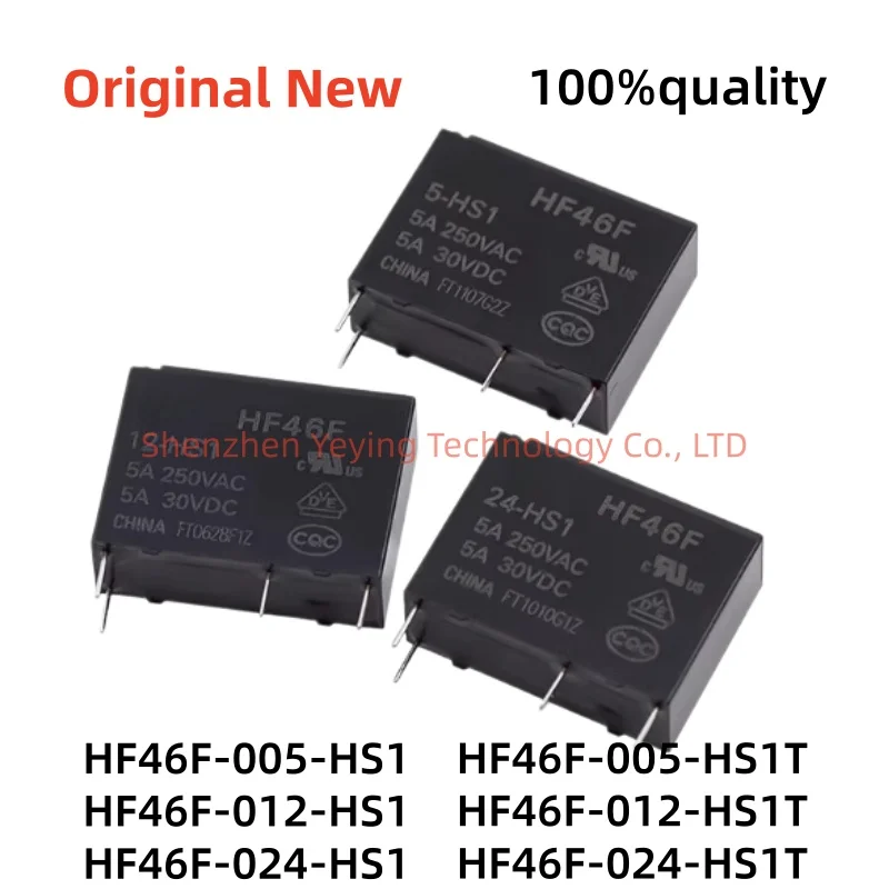 10Pcs/Lot 100% New Hf46F-005-Hs1 Hf46F-012-Hs1 Hf46F-024-Hs1 Hf46F-005-Hs1T Hf46F-012-Hs1T Hf46F-024-Hs1T 4-Pin 5A