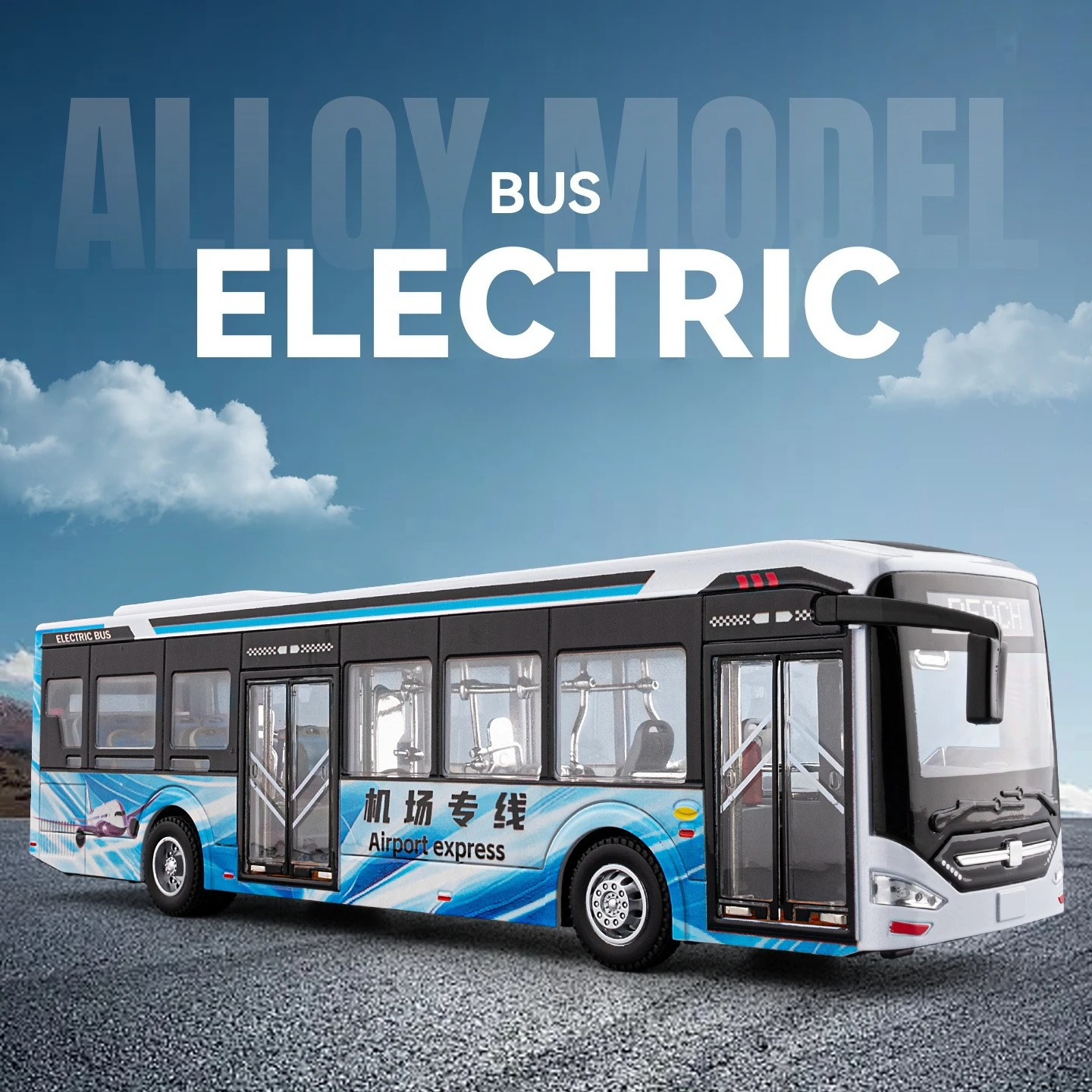 

1:42 New Energy Bus Alloy Car Model Metal Toy Gift Diecast Alloy Car Model Collectible