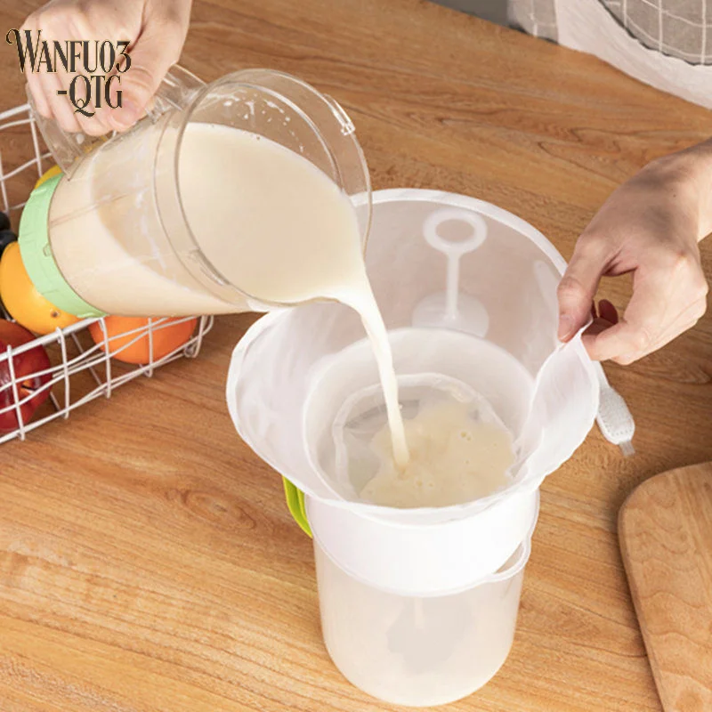 Hot Sale 1Pc Soy Milk Filter Net Bag Nylon Liquid Filter Net Bag Milk Coffee Filter Net Bag Reusable Squeeze Mesh Kitchen Tool
