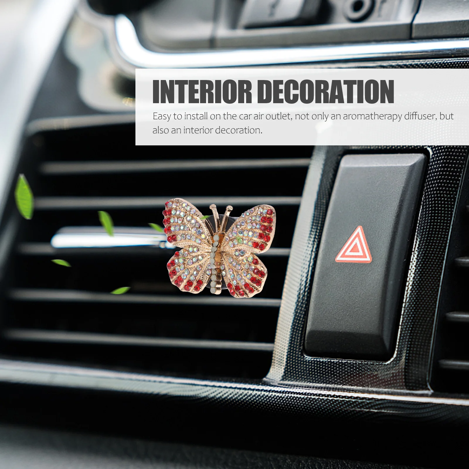 

1Set Car Vent Clip Rhinestone Studded Alloy Diffuser Air Freshener Car Interior Decor Small Exquisite Aroma Tablet Air Outlet