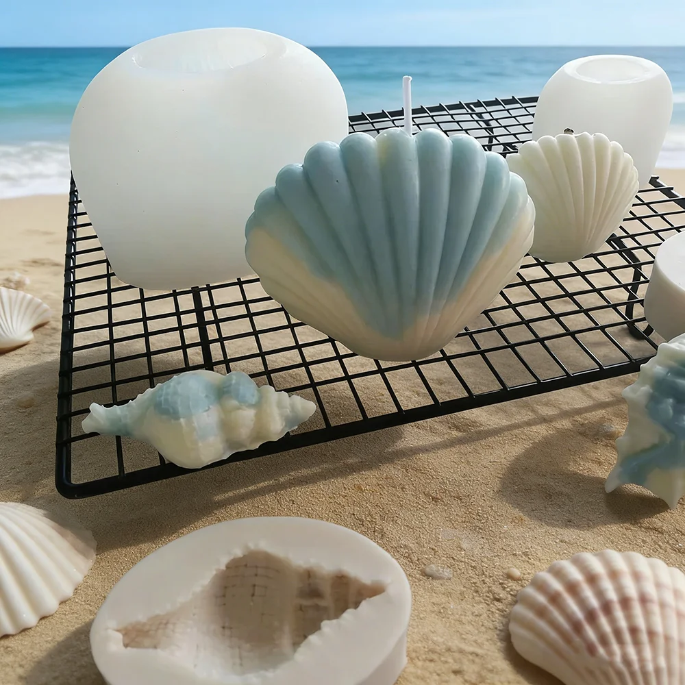 

1pc-Shell Aromatherapy Candle Silicone Mold Conch Creative 3D Decoration Ornament Handmade Soap Baking Tool